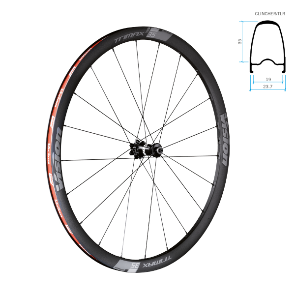 CERCHI VISION TRIMAX 35 DISC BRAKE - COPERTONCINO TUBELESS READY CENTER LOCK