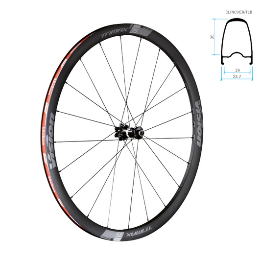 CERCHI VISION TRIMAX 35 DISC BRAKE - COPERTONCINO TUBELESS READY CENTER LOCK