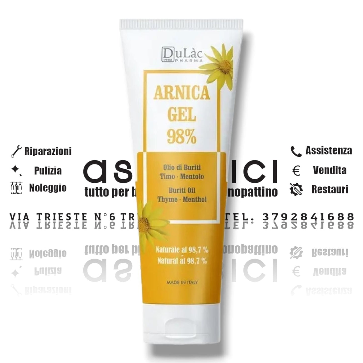 Pomata antinfiammatorio muscolare Arnica Gel 98%, 100ml + OMAGGIO Nammam Muay
