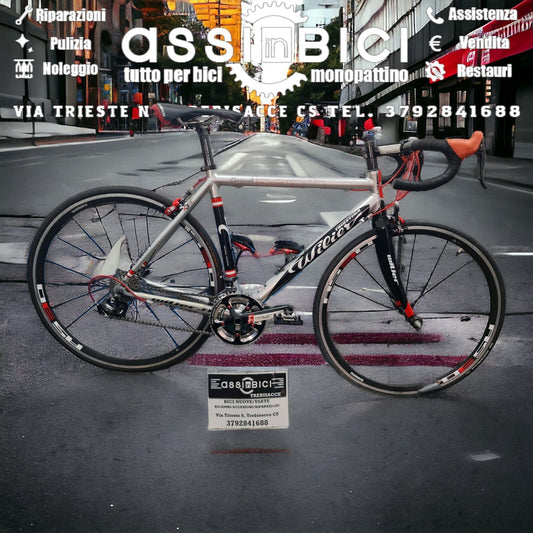 Bici da corsa usata Wilier Lavaredo taglia M alluminio uomo donna decathlon bian
