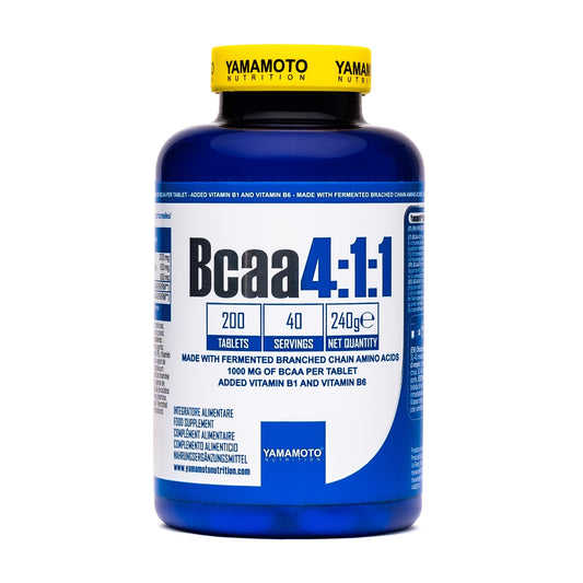Bcaa 4:1:1 YAMAMOTO NUTRITION Aminoacidi Ramificati palestra sport uomo donna